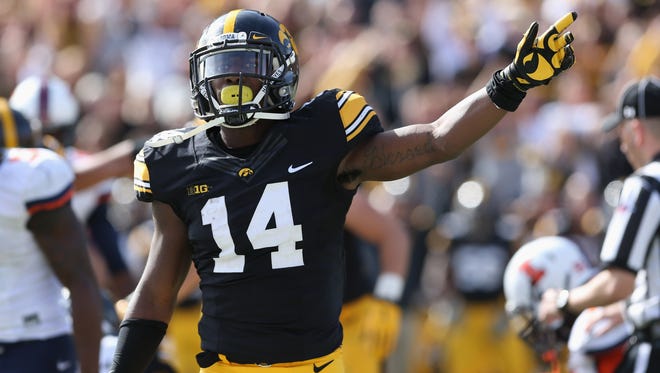 Iowa's Desmond King leads the nation with eight interceptions this season.