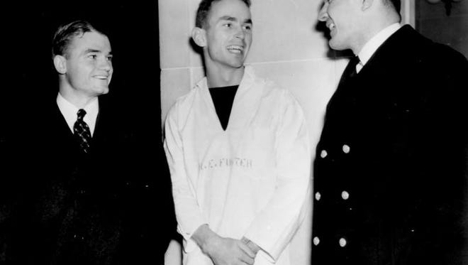 Dec. 7, 1939 - Nile Kinnick on a visit to the Naval Academy.