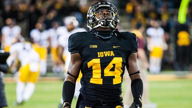 Desmond King has tied an Iowa record for interceptions in a season.