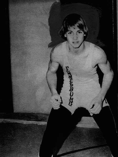 Jeff Kerber, Emmetsburg, 1976-79. Seventeen years passed before Kerber became the second four-timer, winning at 98, 112, 119 and 126 pounds. Kerber was the first four-timer to go undefeated for his career, posting a 126-0 record.