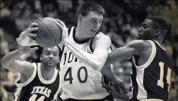 Chris Street pulls down a rebound against Texas Southern in December of 1992.