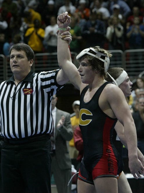 2006: T.J. Sebolt of Centerville in 2006 became the first wrestler to win his fourth state title at Wells Fargo Arena.
