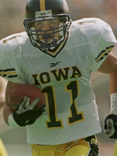 From 1998: Iowa's Joe Slattery returns an interception 47 yards for a touchdown against Illinois.