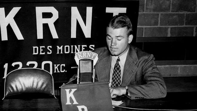 Nile Kinnick signed on to do color commentary for University of Iowa football games on KRNT-WMT, Cowles' radio stations in Iowa.