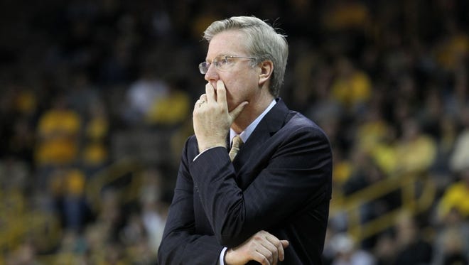 Iowa head coach Fran McCaffery watches his team as they face Howard at Carver-Hawkeye Arena on Thursday, Nov. 15, 2012.