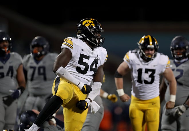 Iowa defensive tackle Daviyon Nixon led the Big Ten with 13.5 tackles for loss in eight games and is an Outland Trophy finalist.